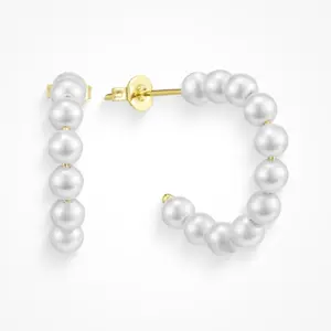 EVRY JEWELS Gold or Silver Plated Women's Pearly Earrings