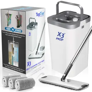Self Cleaning floor mop bucket spin wood tile Microfiber baseboard hardwood laminate wet house kitchen vinyl commercial x3 dry sweeper best system kit easy automatic reusable wring quick chamber squeegee washable free hands free bathroom system supplies