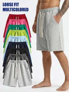 Men's Casual Cotton Playful-Striped Shorts Ideal for workouts, jogging, and everyday lounging at home. Soft against the skin with moisture-wicking properties. Features a high-stretch drawstring waistband for adjustable fit. Relaxed straight-leg silhouette