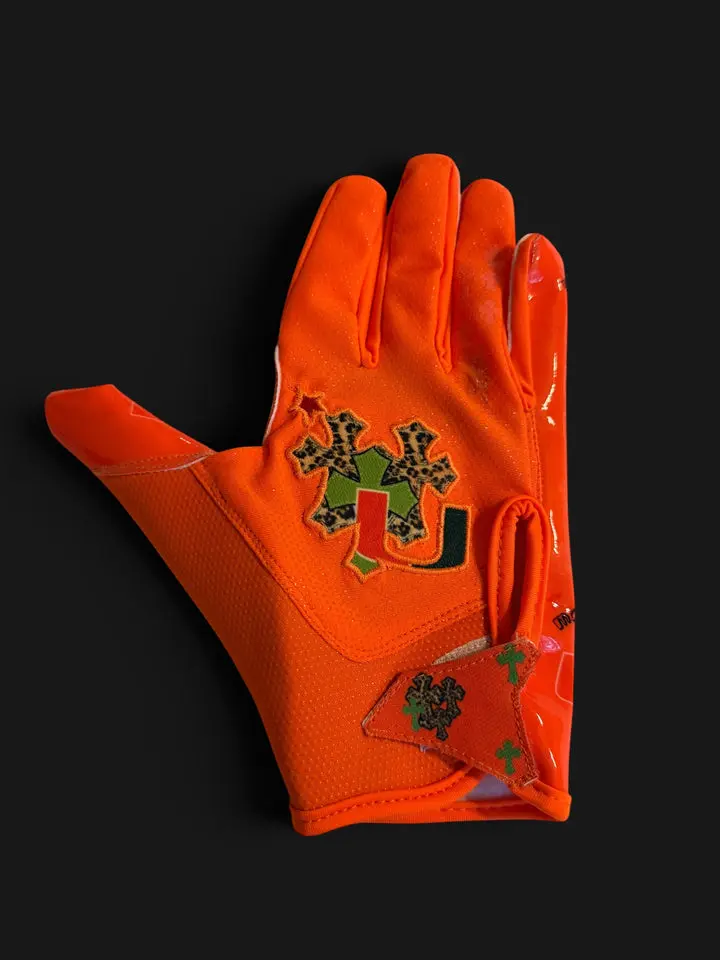 COLLEGE CHROME 1.0s GABOS SPEED FB GLOVES orange