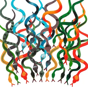 24 Pcs Colorful Realistic Snakes Rubber Mini Plastic Snakes Prank Snake for Party, Tricking People, Garden Props Decorations, 4in