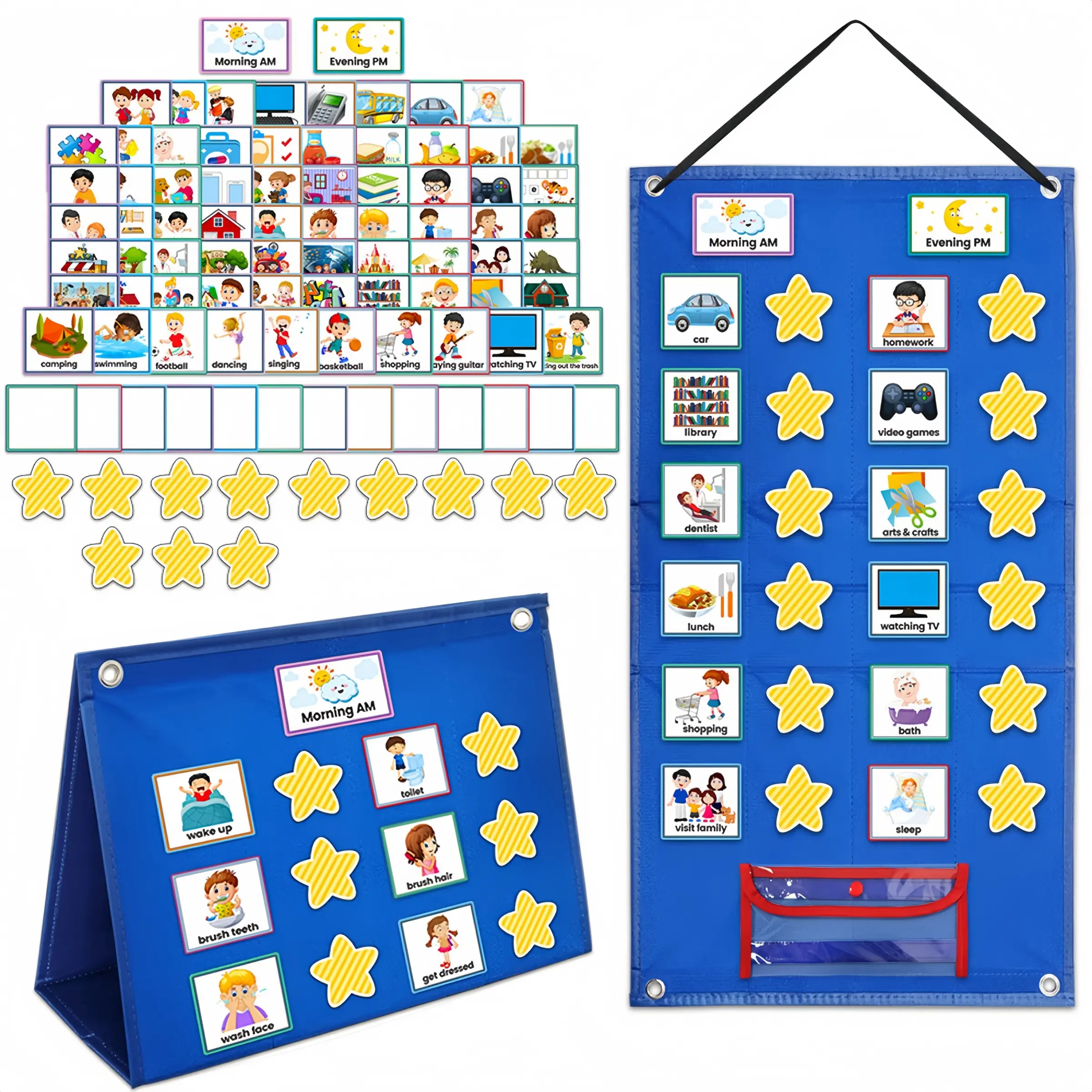 Visual Schedule Board, Foldable Daily Routine & Household Arrangement Chart, Classroom Supplies Charts, Teaching Supplies, Autism Learning Tool, Special Education Communication Board, Visual Learning Tools