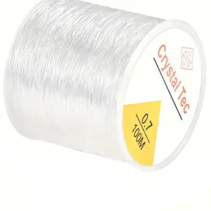 0.7mm/100m Transparent Plastic Elastic Rope, Stretchy Bracelet Crystal String, Ideal for Beading and Jewelry Making Gifts, Beading Accessories