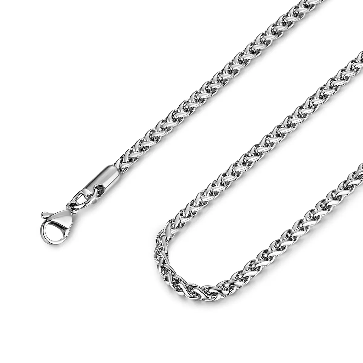 2.5mm mens necklace, fashion wheatchain neckiace, mens women 16-24inches necklace