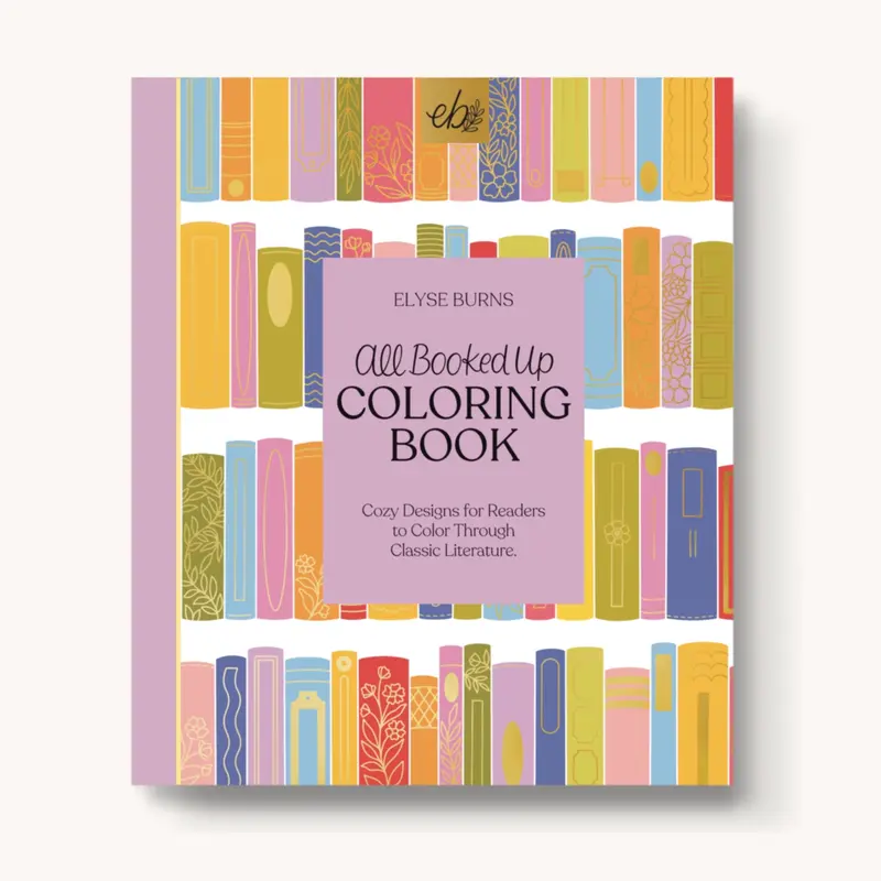All Booked Up Coloring Book | 40 Original Hand-Drawn Pages | Extra Thick Paper | Single-Side Print | Perforated Pages | Ideal for Gel Pens, Sharpies, Alcohol Markers | Cozy Craft Projects