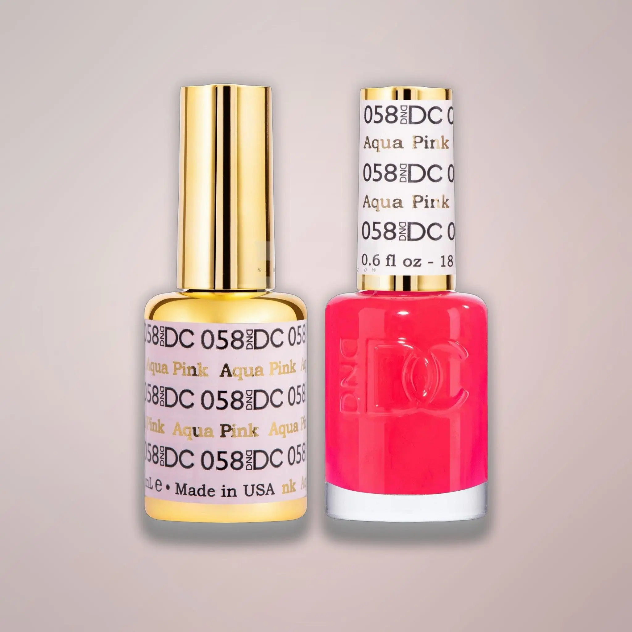 DND DC Duo - 058 Aqua Pink - Gel & Matching Lacquer Duo 0.5 oz