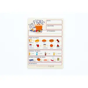 Time for a Picnic Playtime Pads for Pretend Play - 4" x 6" 50 Sheets Notepad for Kids to Organize Reads and Play Librarian Made in USA