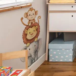 Animal Pattern Wall Sticker, Self-Adhesive Wall Decal, Wall Art Decorative Sticker for Home Bedroom Living Room