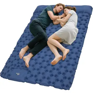 KingCamp Sleeping Pad for Camping, Ultralight Connectable Inflatable Sleeping Pad Camping Mattress with 6.3" Built-in Pillow & Foot Pump for Backpacking Hiking Tent Cot