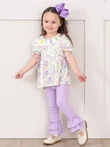 Bunny Floral Embroidered Ruffle Outfit