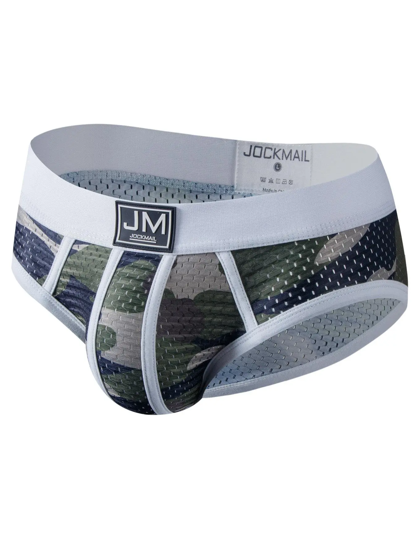 Men's Regular Fit Colorblock Camo Print Mesh Soft Stretch Briefs, Breathable Comfy Soft Underpants For Daily Wear, Men's Underwear Bottoms For All Seasons, Casual Style Underwear, Menswear