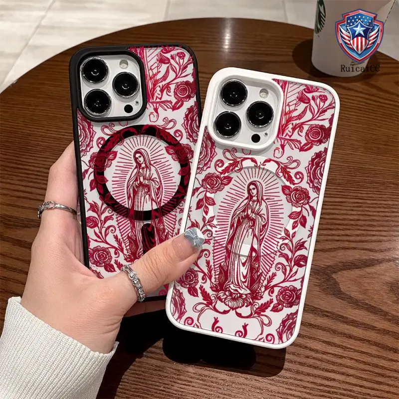 Premium Magnetic Case for iPhone11/12/13/14/15/16/17 promax Air Virgin Mary y2k cased MagSafe Ready, Anti-Fall, Springtok and Ultra-Thin Design | Perfect for Everyday Use Protector Screen Protector Aesthetic Resistance Protection Protective