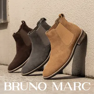 Bruno Marc Men's Timeless Suede Leather Chelsea Boots Comfortable Classic Ankle Boots for Walking Stylish Casual Dress Footwear for Men winter boots boots for fall black boots
