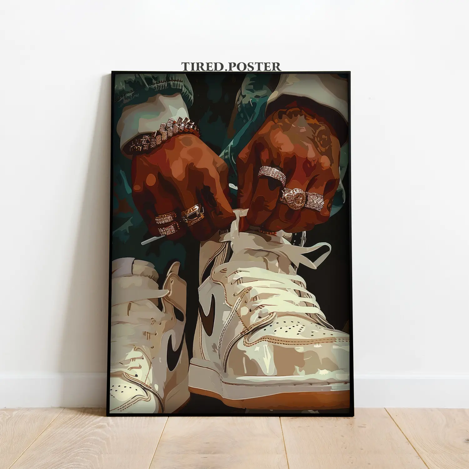New Unframed 1-Piece Glossy Sneakerhead Art Print Wall Art, Decorative Black Man Themed Collectible, 8x12 in (20cm x 30cm) - Ideal Christmas Gift for Collectibles Enthusiasts, Art Prints, One-Piece