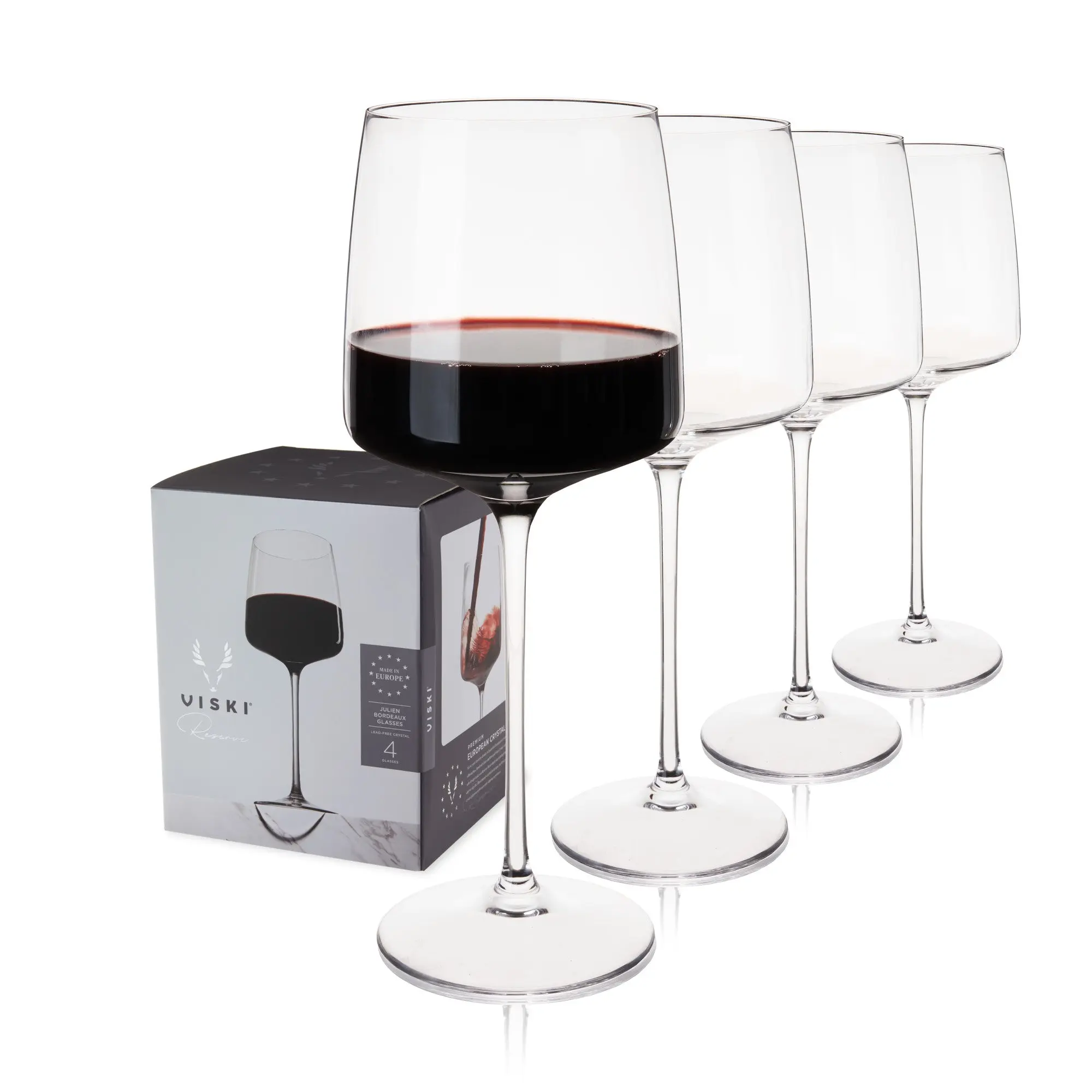 Reserve Julien Crystal Bordeaux Glasses by Viski