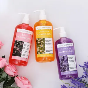 Bubble Bath Set of 3, Spa Luxetique Foaming Bath with Pure Epsom Salt, Chamomile Rose and Lavender Scent Bath Set, Christmas Gifts for Women Gift Set for Men 3 Pack 49.8 fl oz Gifts for Mom