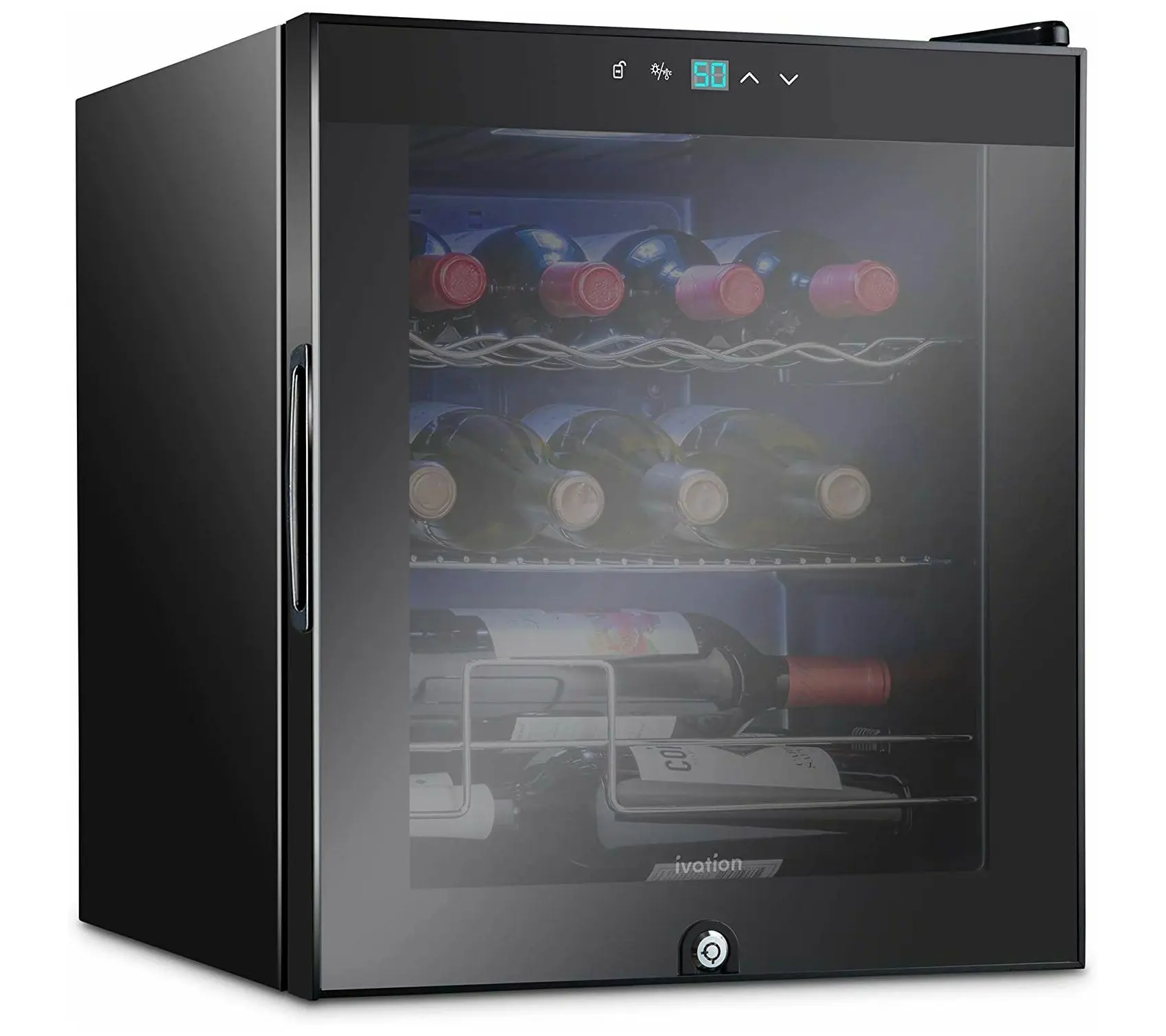 Ivation 12-Bottle Wine Cooler w/Lock