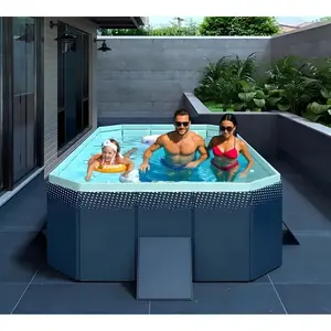 [5.4ft Portable Foldable Pool]Inflatable Backyard Swimming Pool - Quick-Setup PVC Family Splash Pad for Kids Adults Summer Cool Down Large Adult Inflatable Swimming Pool Round