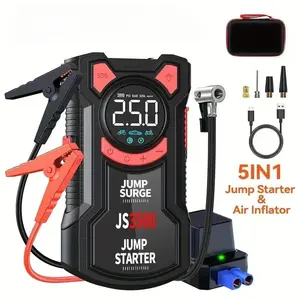 【PJ100 】Jump Surge Smart Air Pump Car Jump Starter & Air Compressor 12V Power Bank Portable Electric Pump Auto Battery Booster with Flashlight Car Tool Kit Car Jack Kit Vehicle