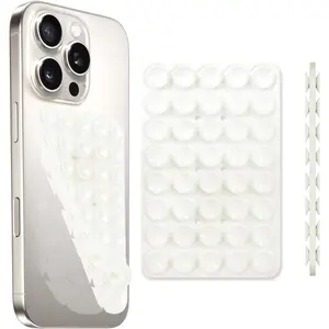 Suction Cup Phone Case Mount Double Sided, Hands-Free  Grip Holder for Selfies and Videos,Silicon Sticky Phone Grip with Higher Suction Power for Cell Phone White