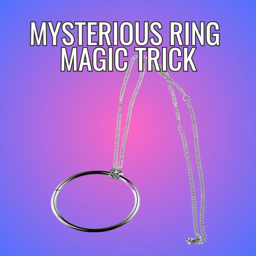 Mysterious Ring Magic Trick - Easy to perform -Steel Chain & Ring Set
