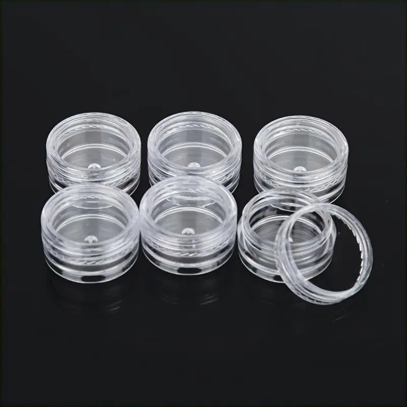 6/50pcs Transparent Plastic Sample Bottles, Cream Bottles, Travel Bottles, Mini Cosmetic Container Jars, Empty Cosmetic Bottles, Refillable Design, Suitable for Nail Art Ornaments Powder Storage and Lip Balm Dispensing