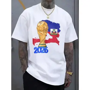 Haiti Trophy 2026 Haiti Map Flag Football Soccer Shirt Cotton