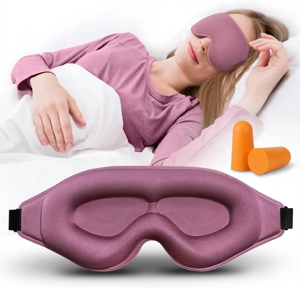 3D Lash Sleep Mask Sleeping Eye Mask with Earplugs ,Eye Covers for Sleep Adjustable Sleep Mask with Nose Pad Design, Portable Eye Mask, Blackout Sleep Mask, Night Mask, Eye Cover Mask for Sleeping, Yoga, Traveling, Sleep Aid Products #GLOBAL PICKS
