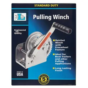 212 MAIN Dutton DL1100A Ratchet Pulling Winch - 1100 lbs, Pulling Only, Ratcheting, Molded Grip, Steel Gears, Vehicle Parts