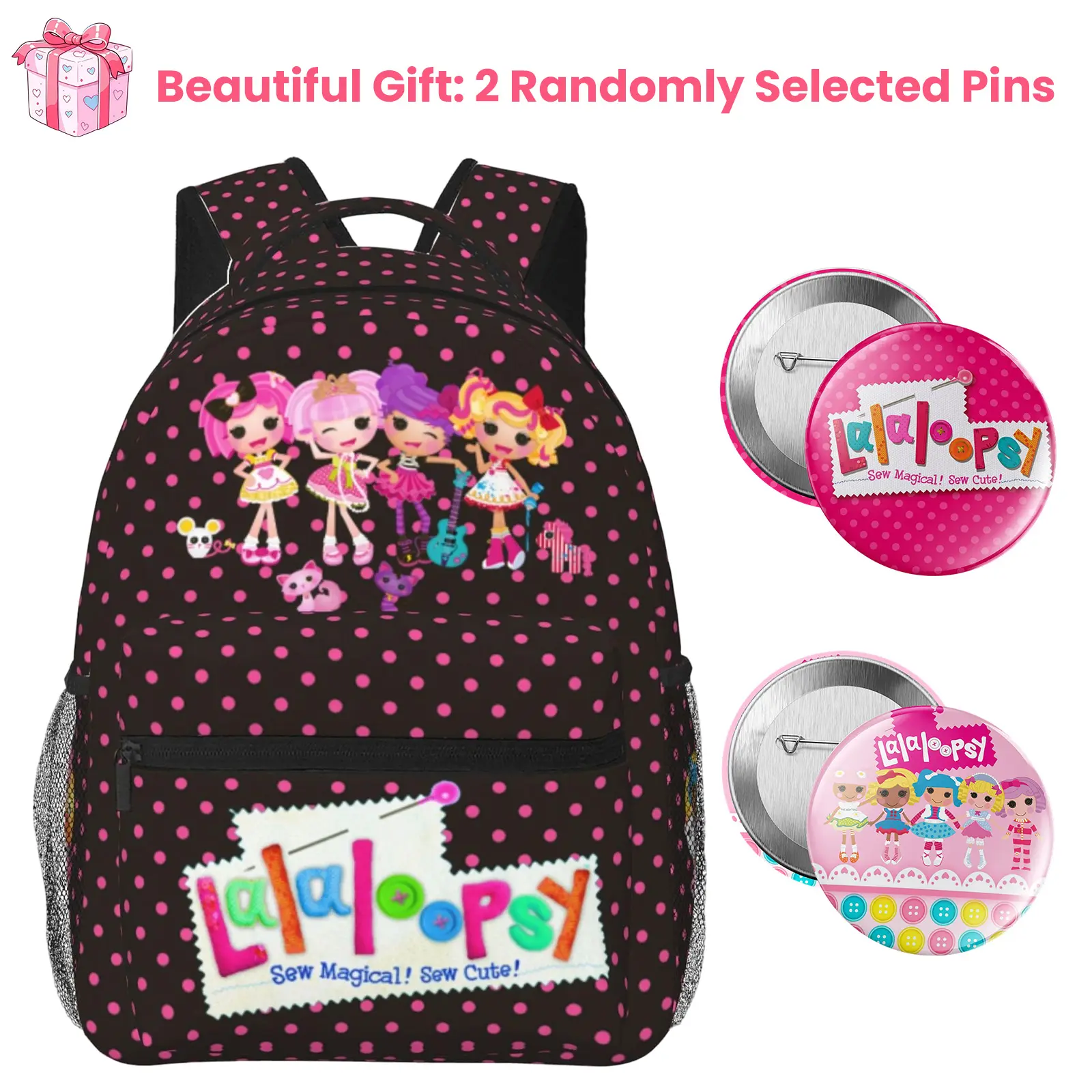 Lalaloopsy Kids Bookbag We're Lalaloopsy Netflix Lightweight Backpack MGA Lalaloopsy Great Back to School Gift for Elementary & Middle School Ages 8–12