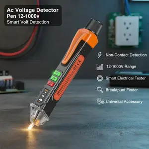Non-Contact AC Voltage Detector Pen, 12-1000V Smart Electrical Tester with Breakpoint Finder (Universal Electronics Accessory)