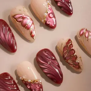 Elegant French-Inspired Nail Art Set, Nail Art Design, Glossy Finish, Medium Length, Single Pack, Perfect for Daily Wear & Special Occasions, Glossy French Tips