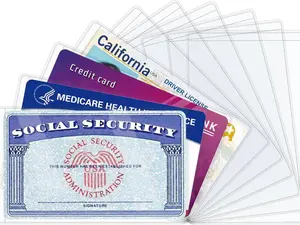 10 Pack Social Security Card Protector Sleeves, New Medicare Card Protector Sleeve, Credit Card Holder. 31 Mil Soft Clear Card Sleeves for Waterproof Social Security Card and Credit Card Protection.