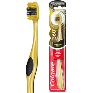 Colgate 360 Charcoal Gold Soft Toothbrush Soft Bristles Manual Brush