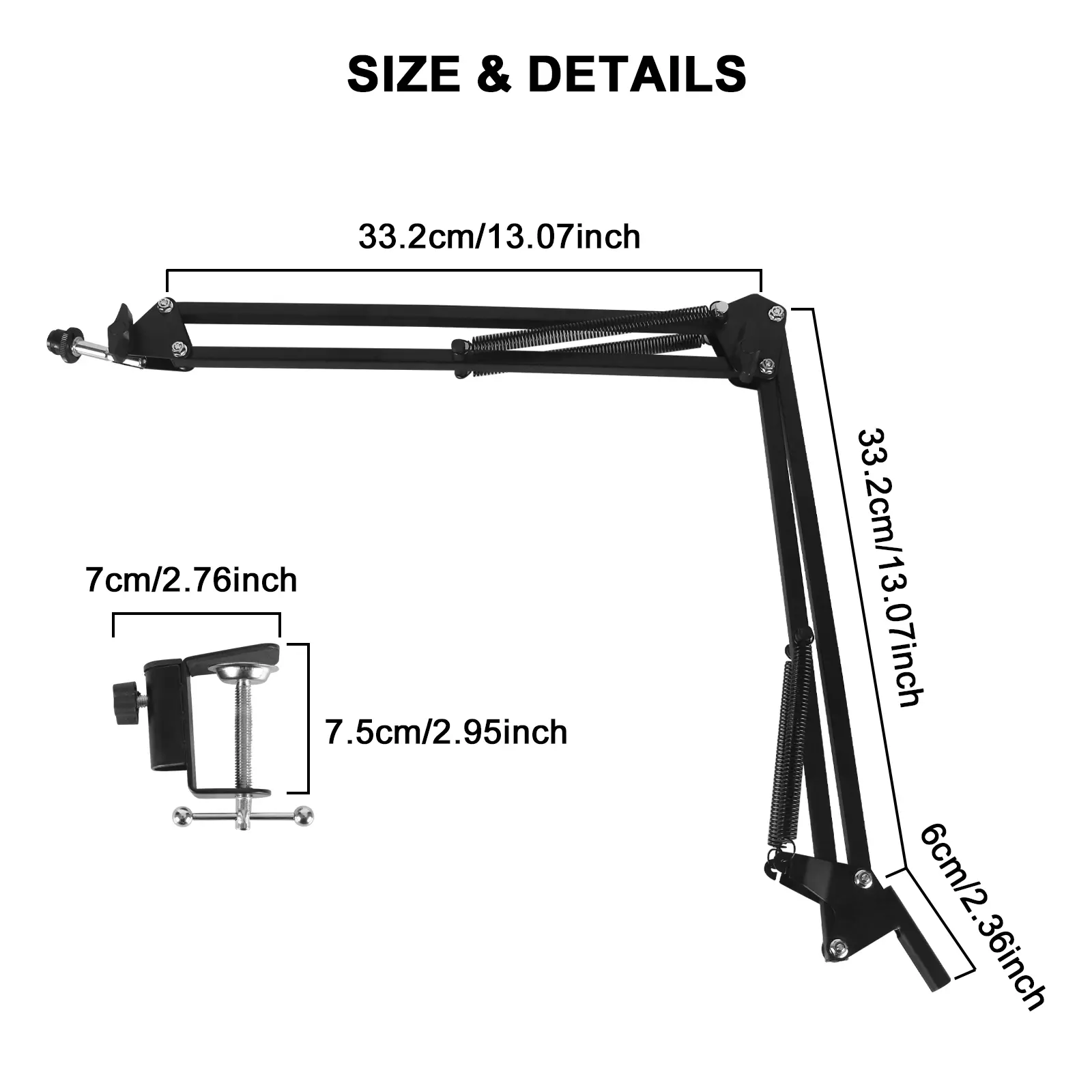 Professional Microphone Stand - Heavy-Duty Adjustable Boom Arm, Desktop Mount with Sturdy Build (No Mic Included), Podcast Setup Compatible with HyperX Devices, Versatile Use for Streaming, Podcasting, Streaming Gear