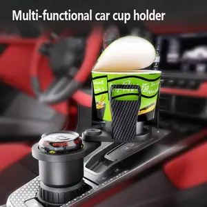Car cup holder for vehicles, large size cup holder for cars - in-car beverage holder, cup mat extender, two-in-one storage - car interior accessories