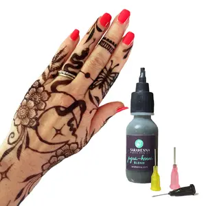 SARAHENNA Dark Brown Jagua-Henna BLEND All Natural Plant Based Temporary Tattoo Paste for Body Art Color Silky Premium Black Henna Cone