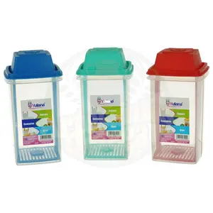 Yuliana Bote Chilero Grande Pickle Storage Container with Strainer Insert - 8.5”H x 4.5”W x 4.5”L - Leak-Proof Seal - BPA-Free & Dishwasher Safe - Red/Blue/Green Options