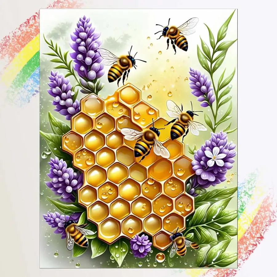 1pcs 5D DIY handmade diamond painting kit, 5D diamond art set, DIY decoration, honeycomb diamond painting kit full round drill DIY, mosaic, diamond art, DIY home decor, suitable for Halloween and Christmas.