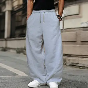 Mens Baggy Sweatpants - Mensfashion Loose-Fit Casual Drawstring Elastic Waist Wide-Leg Joggers with Pockets, Comfortable Daily Wear Sports Bottoms,summervibes