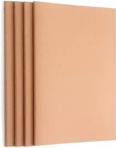 4 Pack Blank Kraft Notebooks, Blank Paper Sketchbooks for Drawing Doodling Writing,Travel Journal Set, A5, 36 Pages, 8.3” X 5.5”