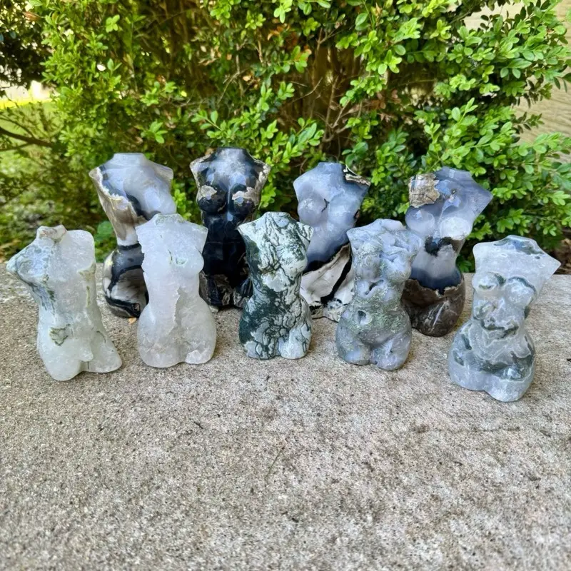 Large Crystal Goddess Bodies| Volcano Agate| Moss Agate| Amethyst
