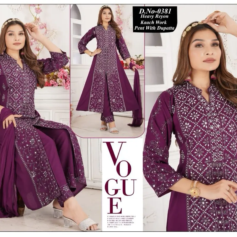 Princess Anarkali Style DRESSES FOR PARTY WEAR Gown Maslin with Heavy Embroidery Stone Work Mirror 3 Piece Set Rayon Fabric Long Sleeve Modest Womenswear