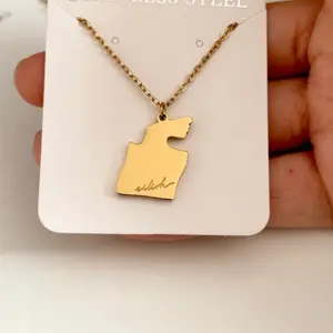 No. 1 Gold Tone Perfume Bottle Necklace – Dainty Stainless Steel