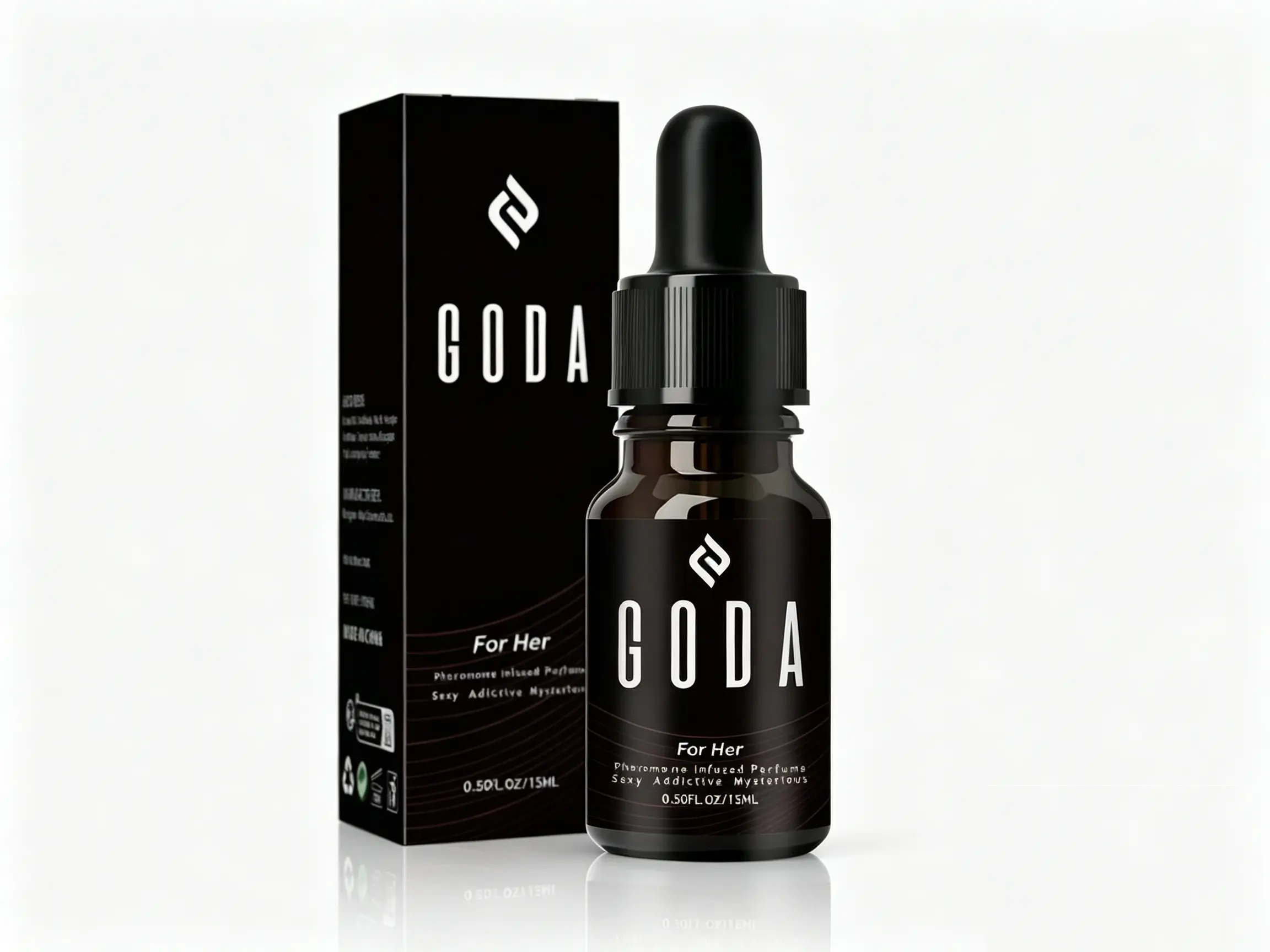 GODA For Her Pheromone Perfume Oil for Women 15ml (0.50 Fl. Oz), Long-Lasting Jasmine & Rose Floral Scent with Sweet Spicy Undertones, Vegan & Cruelty-Free Portable Travel Fragrance