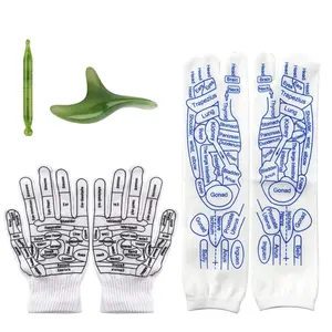 Reflexology Socks Set with Massage Tool and Gloves ,Foot Relief and Acupressure Reflexology Foot Massage Socks, White - Home Improvement.