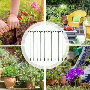 Indoor Plant Support Stake, 48 Cm Adjustable Bamboo Stick with Clips, Suitable for Orchids Roses (10 Pack, ), Plant Stakes, Garden Supplies