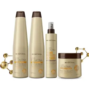 Be Natural lisso keratina (4 Pack) Lisso keratina termoprotector alisante Be Natural Shampoo Lisso Keratina Be Natural Acondicionador y Mascarilla Lisso Keratina Liso keratina