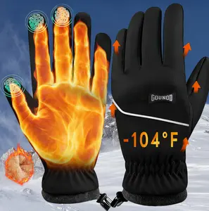 GOUNOD Touchscreen Ski Gloves Insulated Waterproof Cold Weather Warm Gloves for Cycling Running Skiing & Driving Windproof Non-Slip Grip Winter Unisex Black outdoor Hiking Essentials Fallfreshness TikTokShopBlackFriday Thanksgiving Christmas Gift 2025