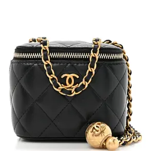 Pre-owned CHANEL lambskin Shoulder Bags Quilted Mini Pearl Crush Vanity Case 4000029596863